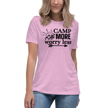 Load image into Gallery viewer, Camp more worry less - Women&#39;s Relaxed T-Shirt
