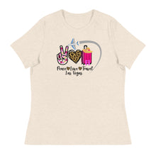 Load image into Gallery viewer, Peace Love Travel - Las Vegas - Women&#39;s Relaxed T-Shirt
