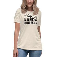 Load image into Gallery viewer, Campfires and Cocktails - Women&#39;s Relaxed T-Shirt
