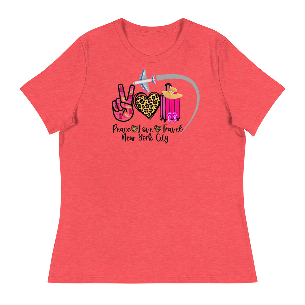 Peace Love Travel - New York City - Women's Relaxed T-Shirt