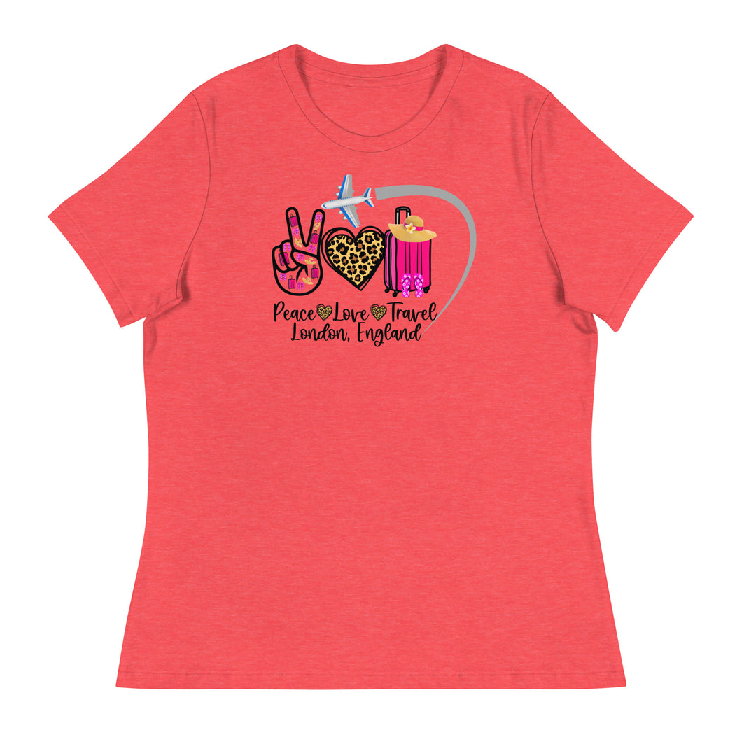Peace Love Travel - London, England - Women's Relaxed T-Shirt
