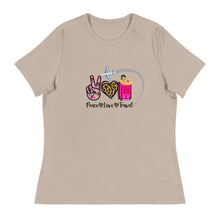 Load image into Gallery viewer, Peace Love Travel - Women&#39;s Relaxed T-Shirt
