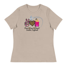 Load image into Gallery viewer, Peace Love Travel - London, England - Women&#39;s Relaxed T-Shirt
