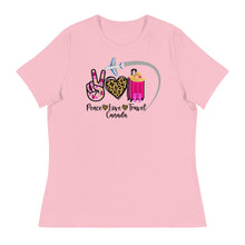 Load image into Gallery viewer, Peace Love Travel - Canada - Women&#39;s Relaxed T-Shirt
