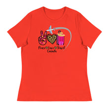 Load image into Gallery viewer, Peace Love Travel - Canada - Women&#39;s Relaxed T-Shirt
