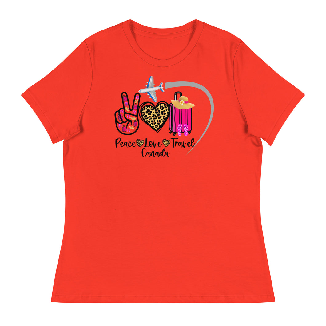 Peace Love Travel - Canada - Women's Relaxed T-Shirt