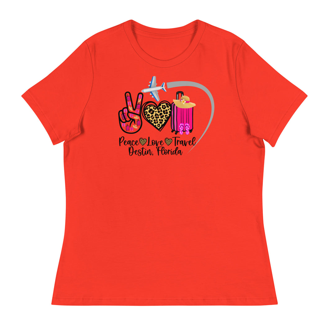 Peace Love Travel - Destin, FL - Women's Relaxed T-Shirt