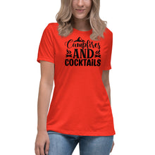 Load image into Gallery viewer, Campfires and Cocktails - Women&#39;s Relaxed T-Shirt
