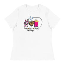 Load image into Gallery viewer, Peace Love Travel - Las Vegas - Women&#39;s Relaxed T-Shirt
