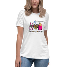 Load image into Gallery viewer, Peace Love Travel - Women&#39;s Relaxed T-Shirt
