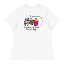 Load image into Gallery viewer, Peace Love Travel - New York City - Women&#39;s Relaxed T-Shirt
