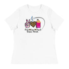 Load image into Gallery viewer, Peace Love Travel - Destin, FL - Women&#39;s Relaxed T-Shirt
