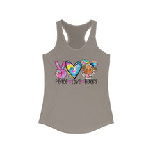 Load image into Gallery viewer, Peace Love Tigers - Women&#39;s Ideal Racerback Tank
