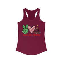 Load image into Gallery viewer, Peace Love Christmas - Women&#39;s Ideal Racerback Tank
