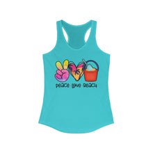 Load image into Gallery viewer, Peace Love Beach - Women&#39;s Ideal Racerback Tank
