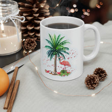 Load image into Gallery viewer, Flamingo and Palm Tree Ceramic Mug 11oz
