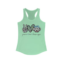 Load image into Gallery viewer, Peace Love Lhasa Apso - Women&#39;s Ideal Racerback Tank
