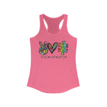 Load image into Gallery viewer, Peace Love Autism - Women&#39;s Ideal Racerback Tank
