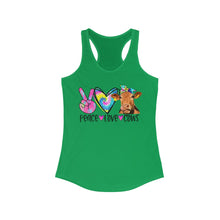 Load image into Gallery viewer, Peace Love Cows - Women&#39;s Ideal Racerback Tank
