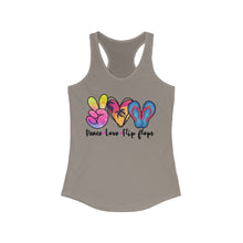 Load image into Gallery viewer, Peace Love Flip Flops - Women&#39;s Ideal Racerback Tank
