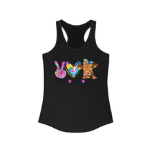 Load image into Gallery viewer, Peace Love Cows - Women&#39;s Ideal Racerback Tank
