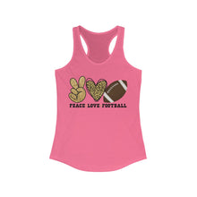 Load image into Gallery viewer, Peace Love Football - Women&#39;s Ideal Racerback Tank
