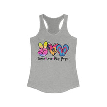 Load image into Gallery viewer, Peace Love Flip Flops - Women&#39;s Ideal Racerback Tank
