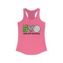 Load image into Gallery viewer, Peace Love Volleyball - Women&#39;s Ideal Racerback Tank
