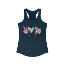 Load image into Gallery viewer, Peace Love Coffee - Women&#39;s Ideal Racerback Tank
