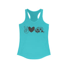 Load image into Gallery viewer, Peace Love Camping - Women&#39;s Ideal Racerback Tank
