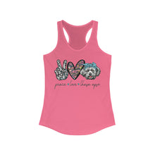 Load image into Gallery viewer, Peace Love Lhasa Apso - Women&#39;s Ideal Racerback Tank
