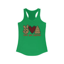 Load image into Gallery viewer, Peace Love Christmas - Women&#39;s Ideal Racerback Tank
