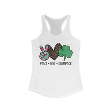 Load image into Gallery viewer, Peace Love Shamrock - Women&#39;s Ideal Racerback Tank
