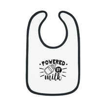 Load image into Gallery viewer, Powered by milk Baby Contrast Trim Jersey Bib
