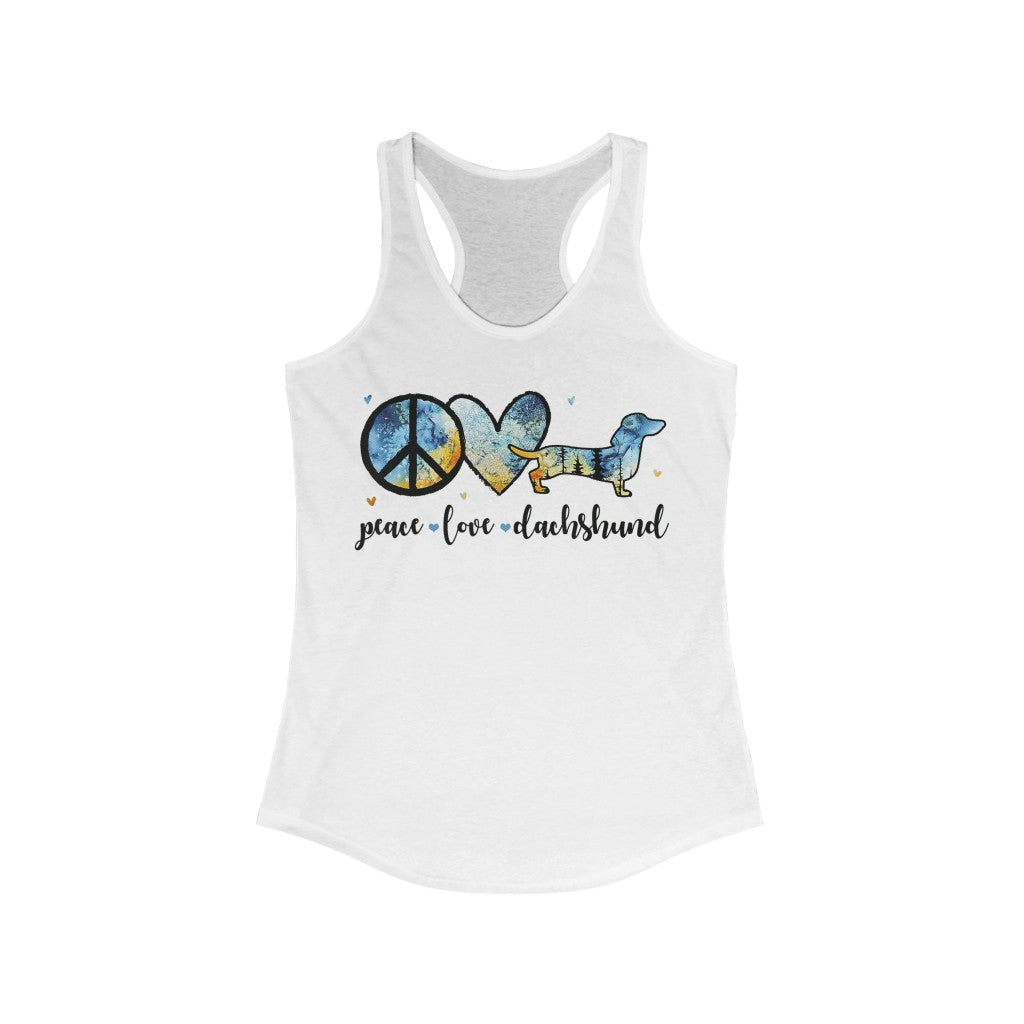 Peace Love Dachshund - Women's Ideal Racerback Tank