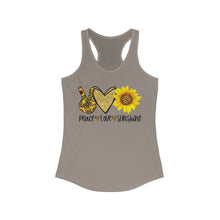 Load image into Gallery viewer, Peace Love Sunshine - Women&#39;s Ideal Racerback Tank
