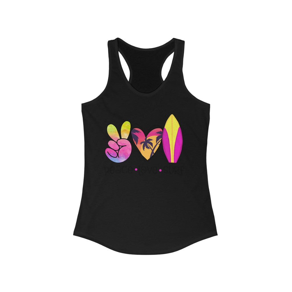 Peace Love Surf - Women's Ideal Racerback Tank