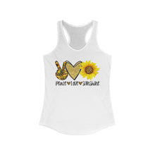 Load image into Gallery viewer, Peace Love Sunshine - Women&#39;s Ideal Racerback Tank
