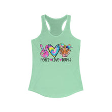 Load image into Gallery viewer, Peace Love Tigers - Women&#39;s Ideal Racerback Tank
