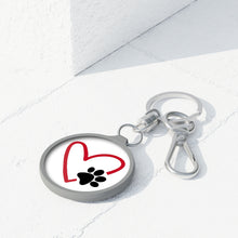 Load image into Gallery viewer, Heart With Paw Print Key Ring
