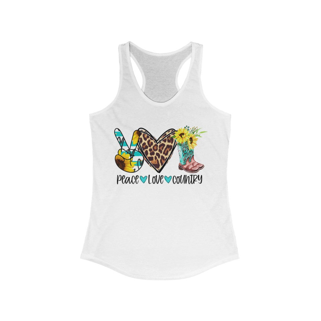 Peace Love Country - Women's Ideal Racerback Tank