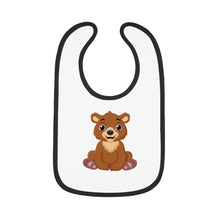 Load image into Gallery viewer, Baby Contrast Trim Jersey Bib Bear
