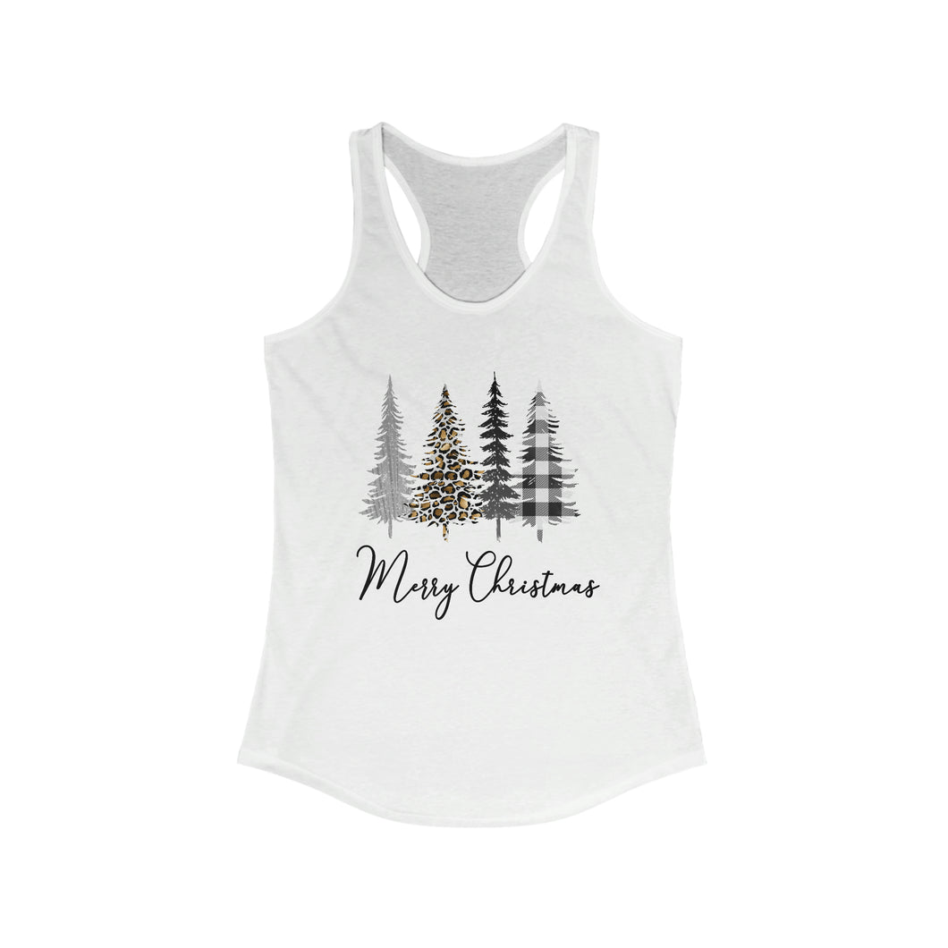 Merry Christmas with trees - Women's Ideal Racerback Tank