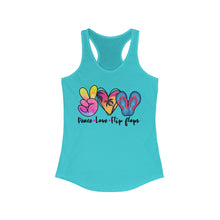 Load image into Gallery viewer, Peace Love Flip Flops - Women&#39;s Ideal Racerback Tank
