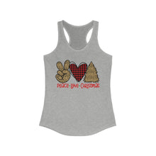 Load image into Gallery viewer, Peace Love Christmas - Women&#39;s Ideal Racerback Tank
