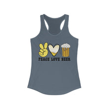 Load image into Gallery viewer, Peace Love Beer - Women&#39;s Ideal Racerback Tank
