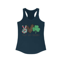 Load image into Gallery viewer, Peace Love Shamrock - Women&#39;s Ideal Racerback Tank
