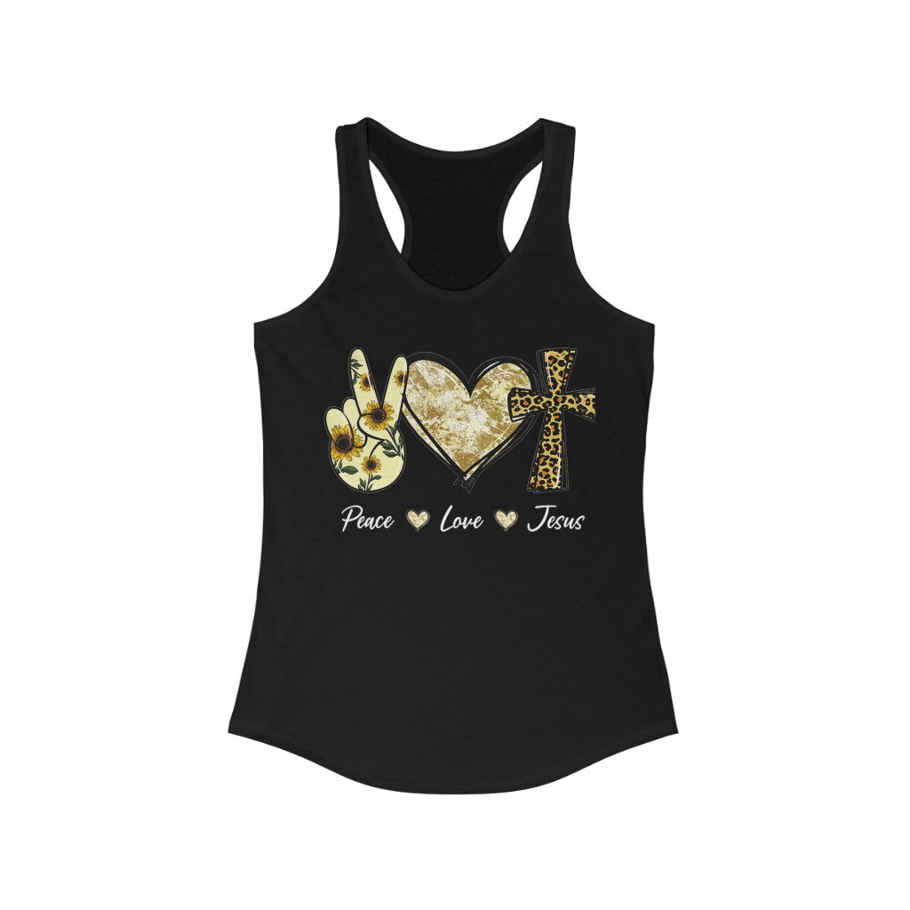 Peace Love Jesus - Women's Ideal Racerback Tank