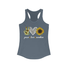 Load image into Gallery viewer, Peace Love Sunshine - Women&#39;s Ideal Racerback Tank
