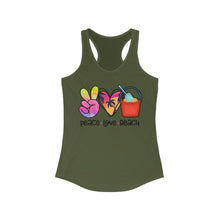 Load image into Gallery viewer, Peace Love Beach - Women&#39;s Ideal Racerback Tank
